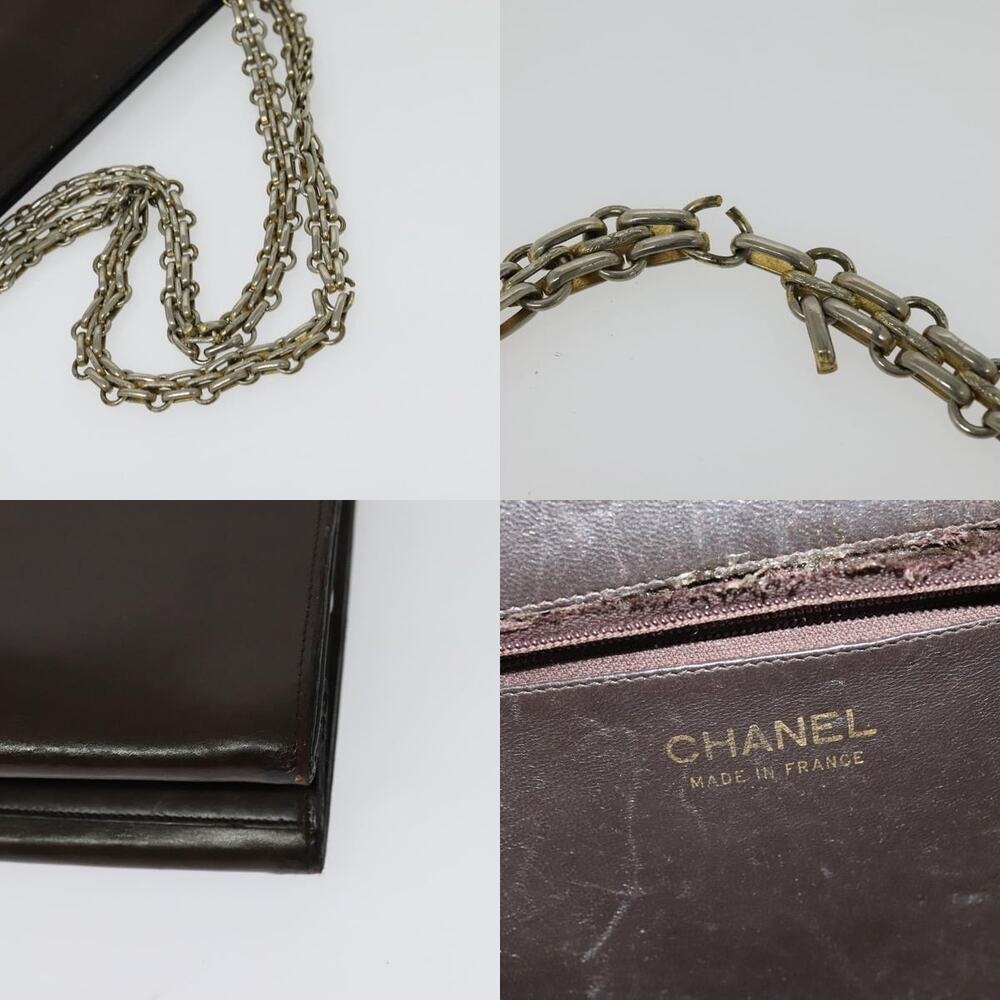 Chanel Chain Handbag Leather Brown Gold CC - Picture 4 of 7
